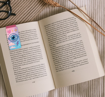 Pastel Evil Eye Magnetic Bookmark | Kawaii Y2K Bookish Gift with Sparkle Power