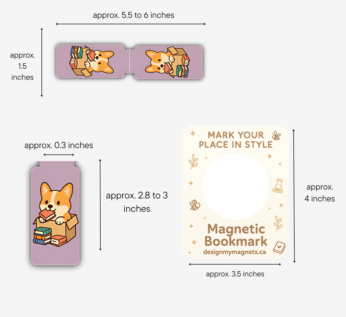 Corgi and Books Magnetic Bookmark | Funny Dog Bookmark