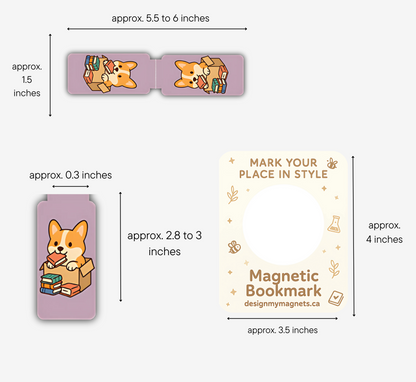 Corgi and Books Magnetic Bookmark | Funny Dog Bookmark