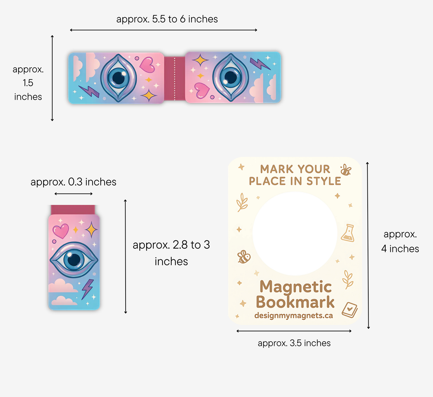 Pastel Evil Eye Magnetic Bookmark | Kawaii Y2K Bookish Gift with Sparkle Power