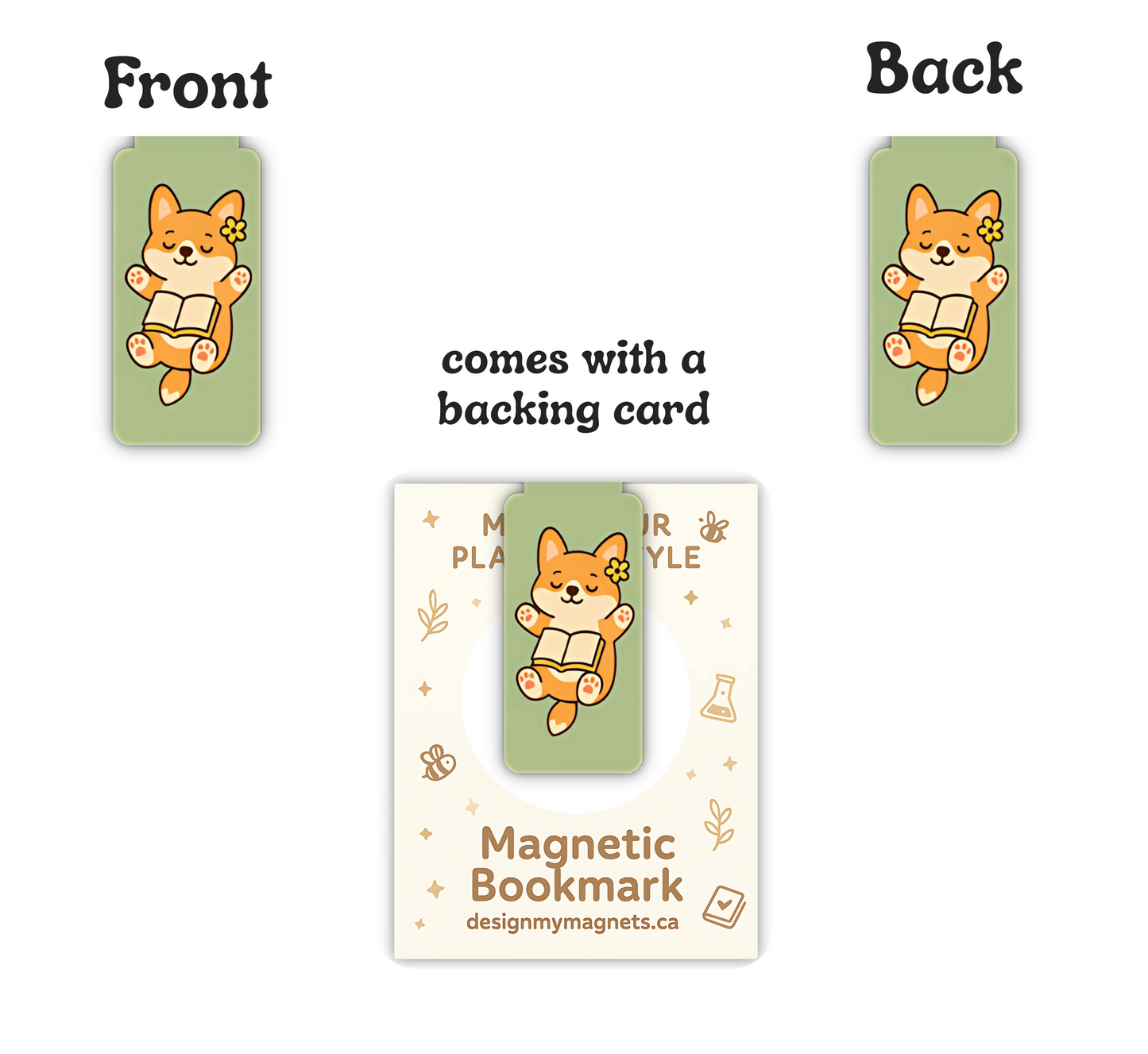 Relaxing Corgi Magnetic Bookmark | Cute Dog Bookmark for Cozy Readers
