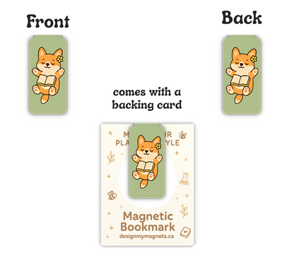 Relaxing Corgi Magnetic Bookmark | Cute Dog Bookmark for Cozy Readers