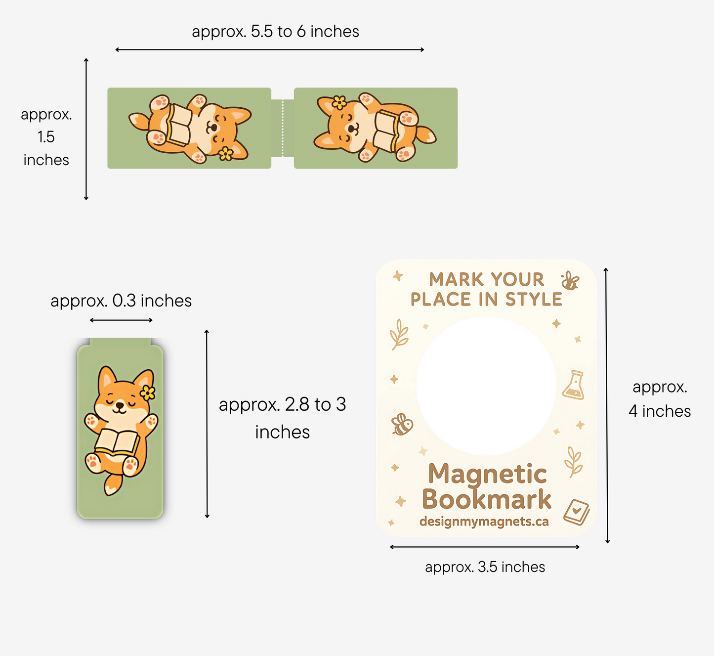 Relaxing Corgi Magnetic Bookmark | Cute Dog Bookmark for Cozy Readers