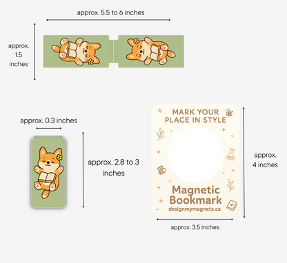 Relaxing Corgi Magnetic Bookmark | Cute Dog Bookmark for Cozy Readers