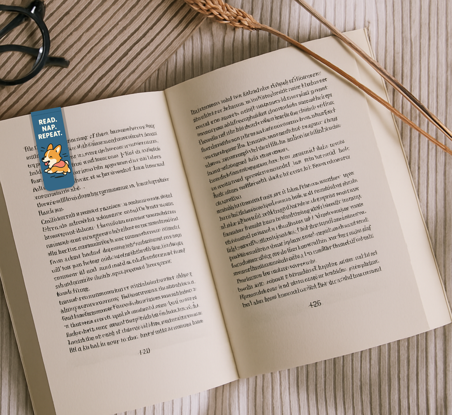'Read Repeat' Corgi Magnetic Bookmark | Cute Dog Bookmark for Readers
