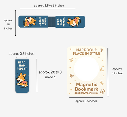 'Read Repeat' Corgi Magnetic Bookmark | Cute Dog Bookmark for Readers