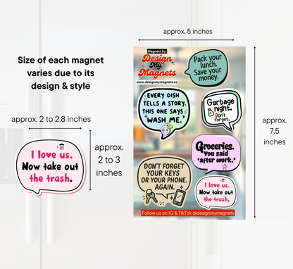 Reminder Bubble Magnet Set – Customizable Text & Photo Option