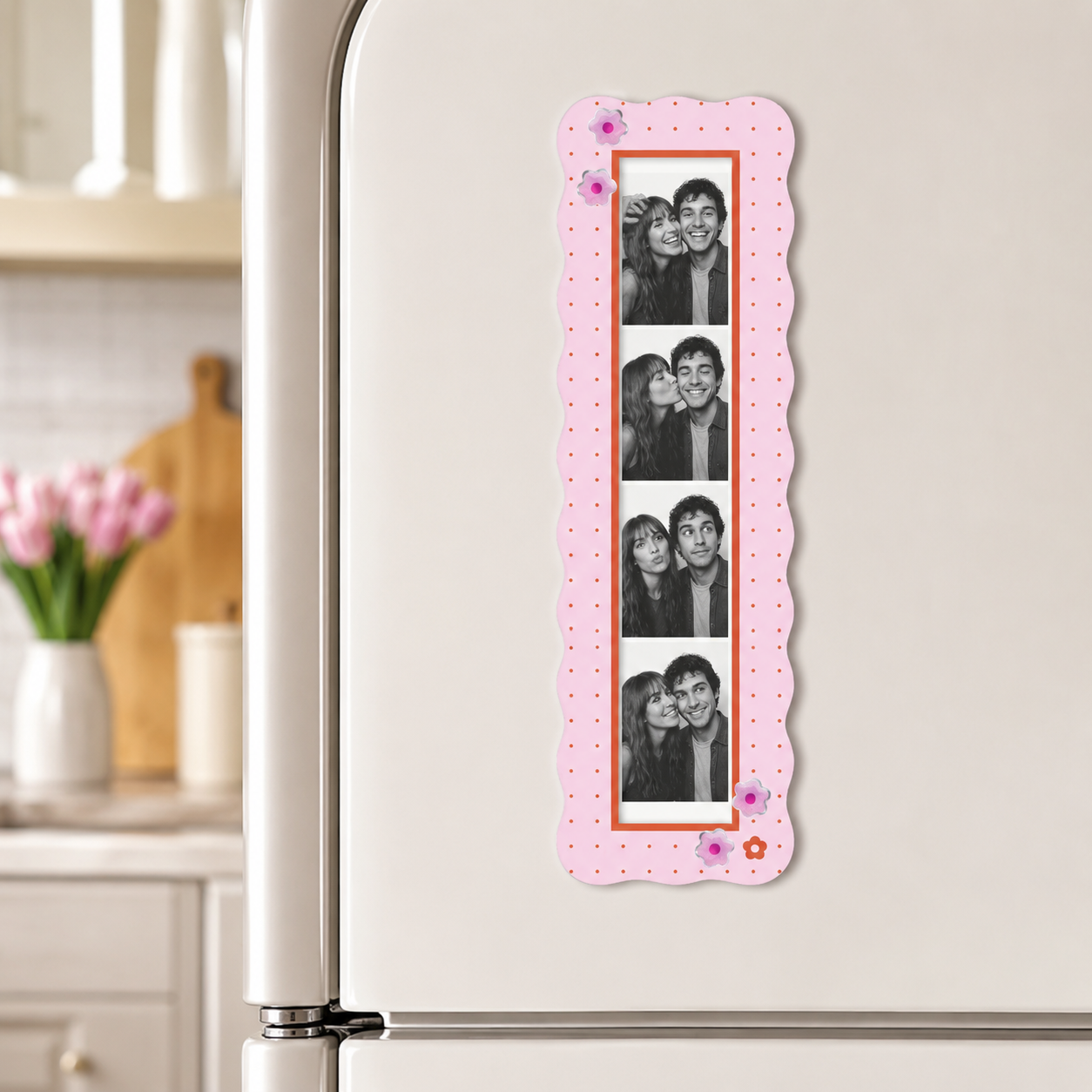 Pink Scrapbook Magnetic Vintage Photobooth Frame