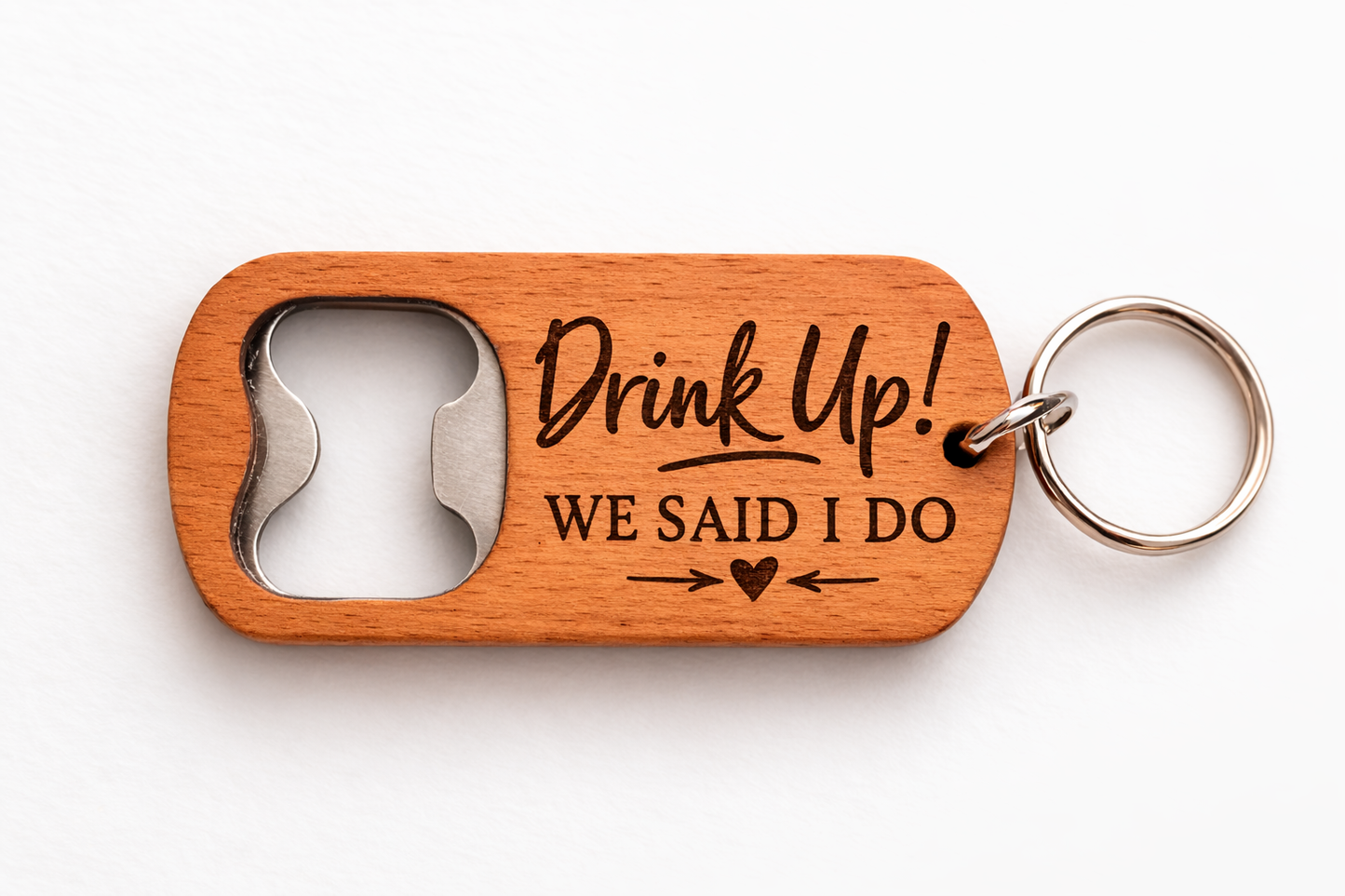 Custom Wooden Bottle Opener Keychain | Personalized Brewery, Wedding & Event Favor