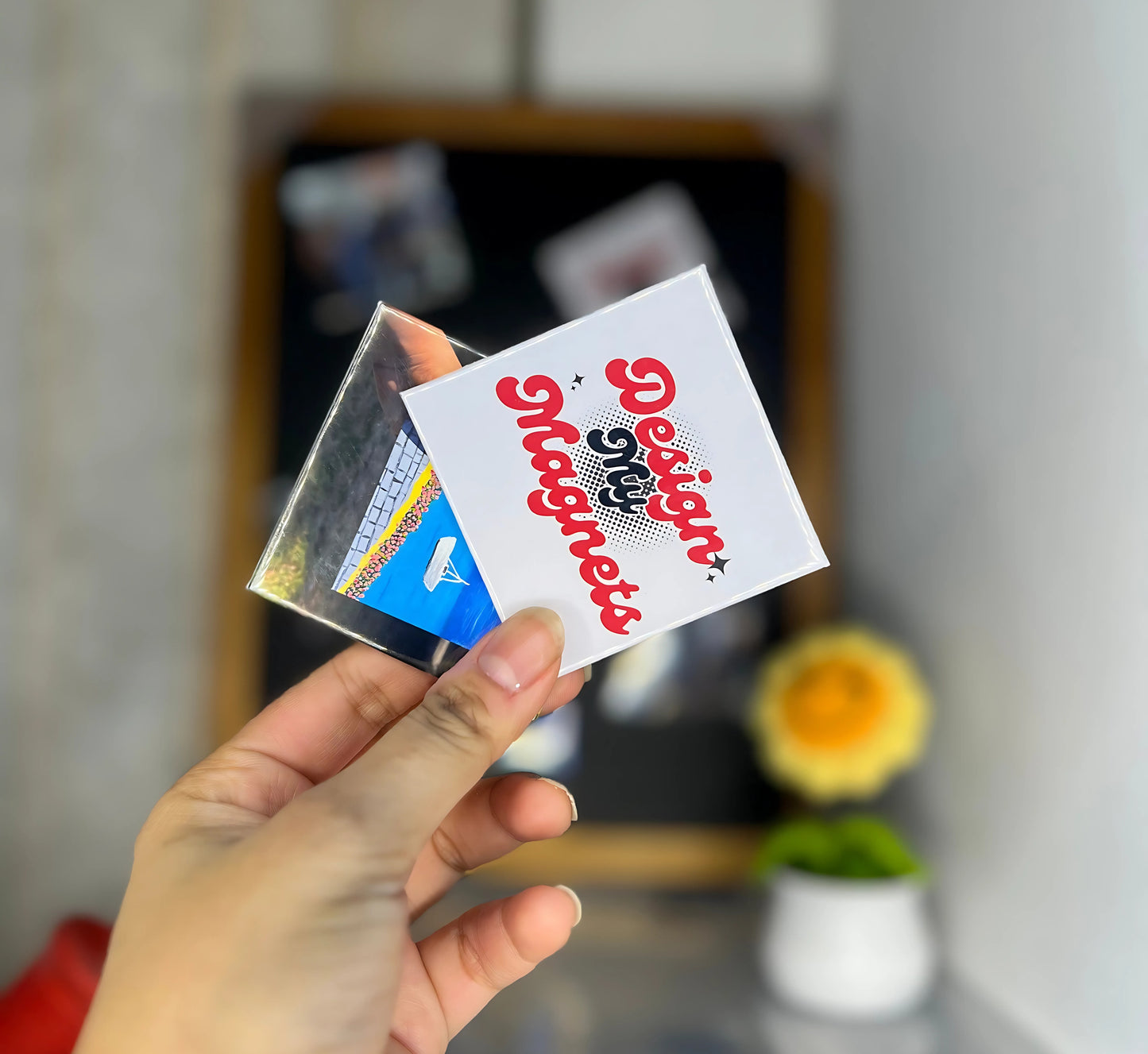Custom Button Fridge Magnets – 2.5" x 2.5" Square | Personalized Picture Magnets