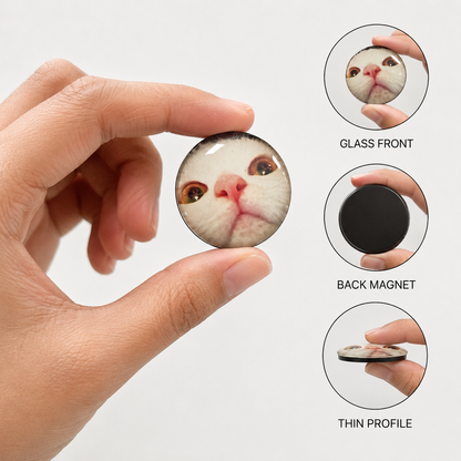 Custom Glass Photo Magnets | Glass Cabochon Fridge Magnets