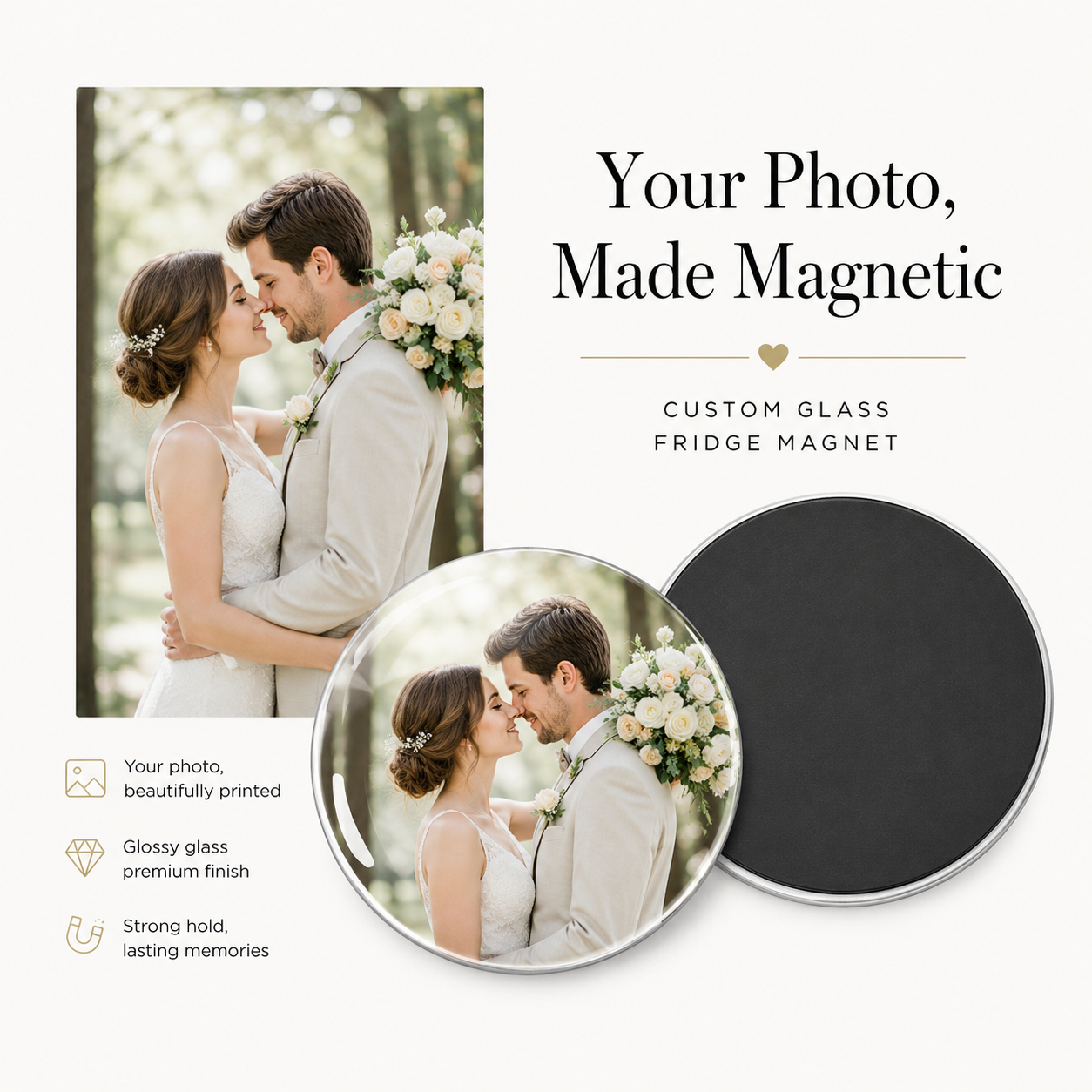 Custom Glass Photo Magnets | Glass Cabochon Fridge Magnets