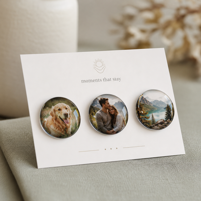 Custom Glass Photo Magnets | Glass Cabochon Fridge Magnets