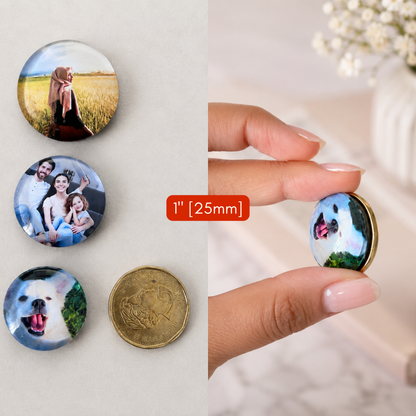 Custom Glass Photo Magnets | Glass Cabochon Fridge Magnets
