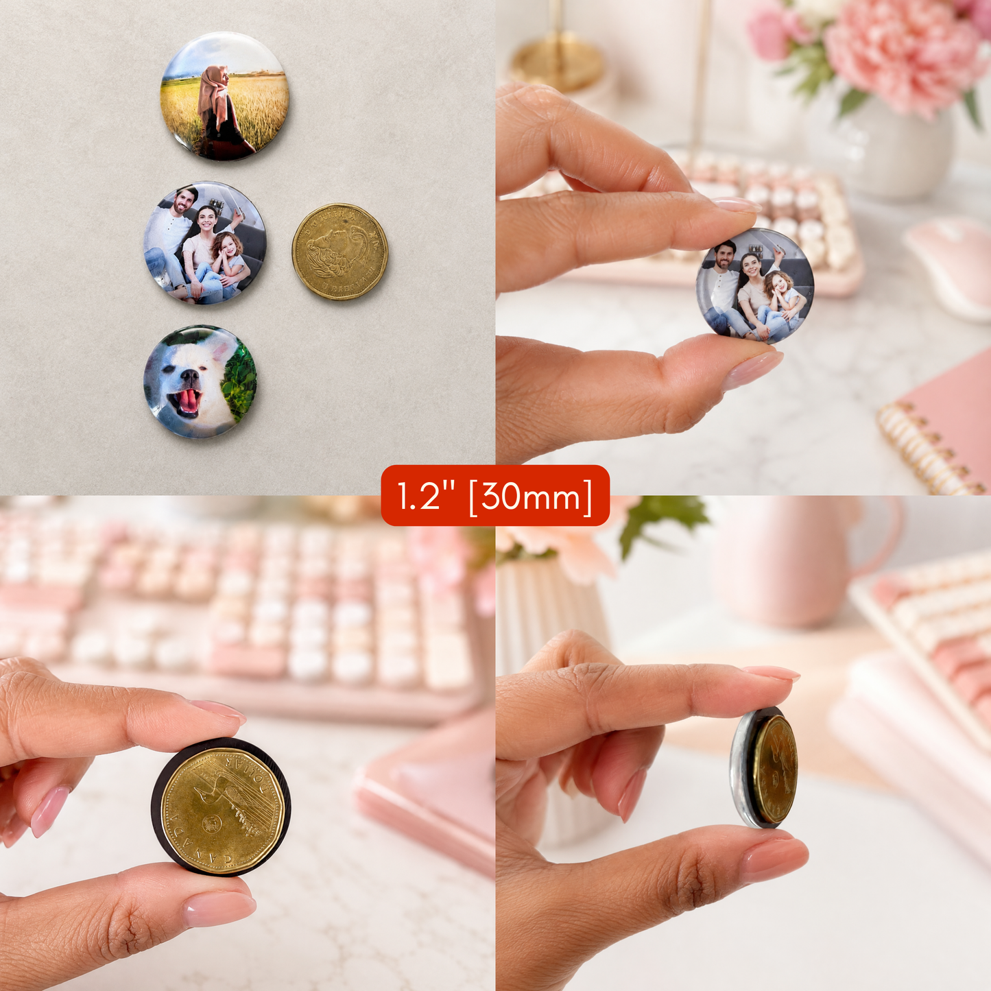Custom Glass Photo Magnets | Glass Cabochon Fridge Magnets
