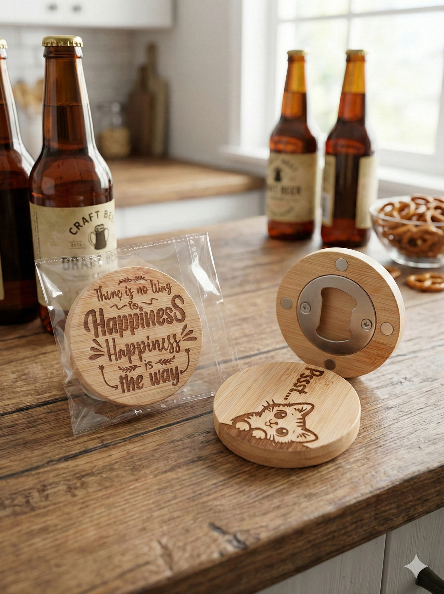Custom Engraved Wooden Magnetic Bottle Opener