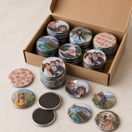 Bulk Custom Round Photo Magnets | Personalized Round Fridge Magnets | 58 mm