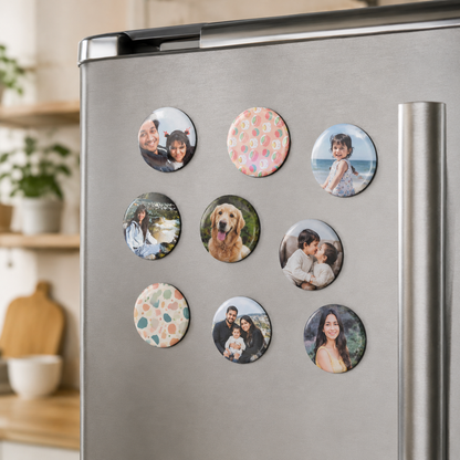Custom Round Photo Magnets | Personalized Round Fridge Magnets | 58 mm