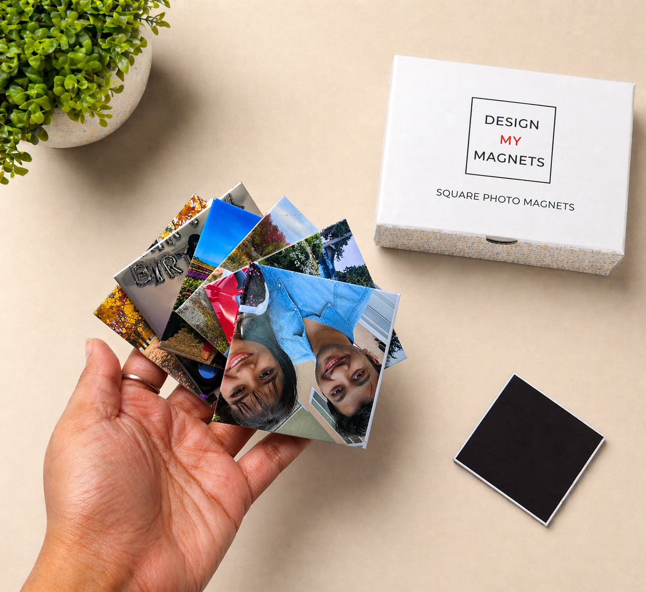Custom Square Button Magnets (2.5") – Personalized Photo Magnets