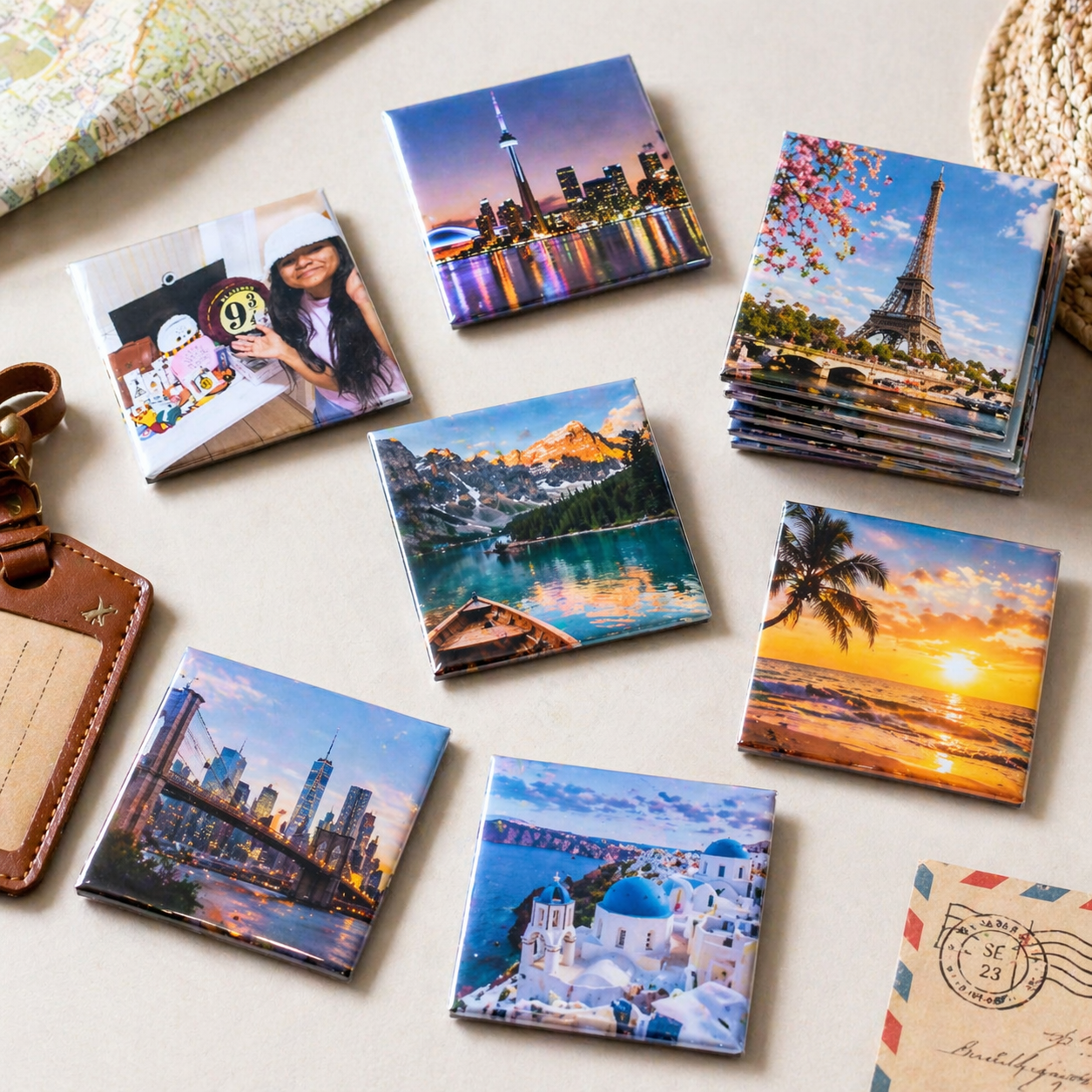 Custom Square Button Magnets (2.5") – Personalized Photo Magnets