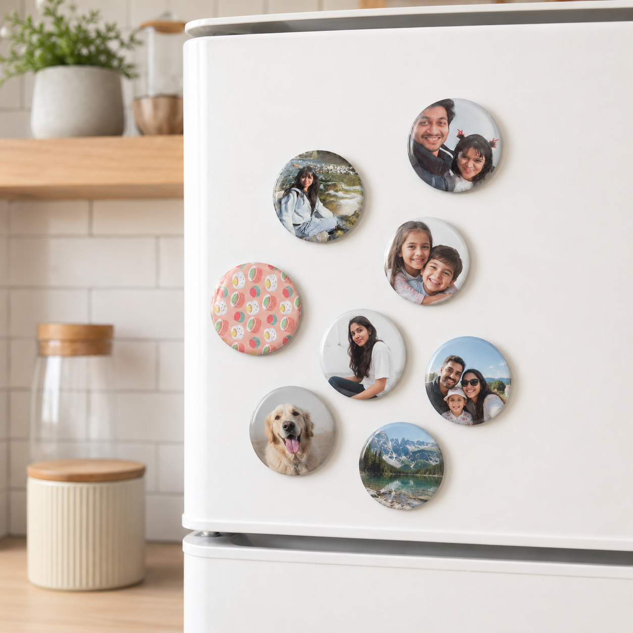 Custom Round Photo Magnets | Personalized Round Fridge Magnets | 58 mm