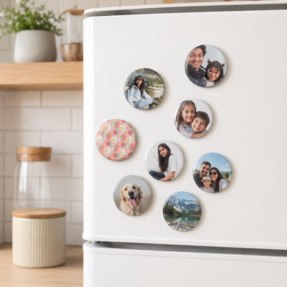 Custom Round Photo Magnets | Personalized Round Fridge Magnets | 58 mm