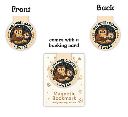 Owl Magnetic Bookmark – “Just One More Page” | Cozy Gift for Bookworms