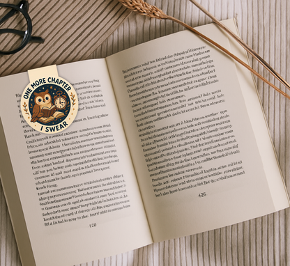 Owl Magnetic Bookmark – “Just One More Page” | Cozy Gift for Bookworms