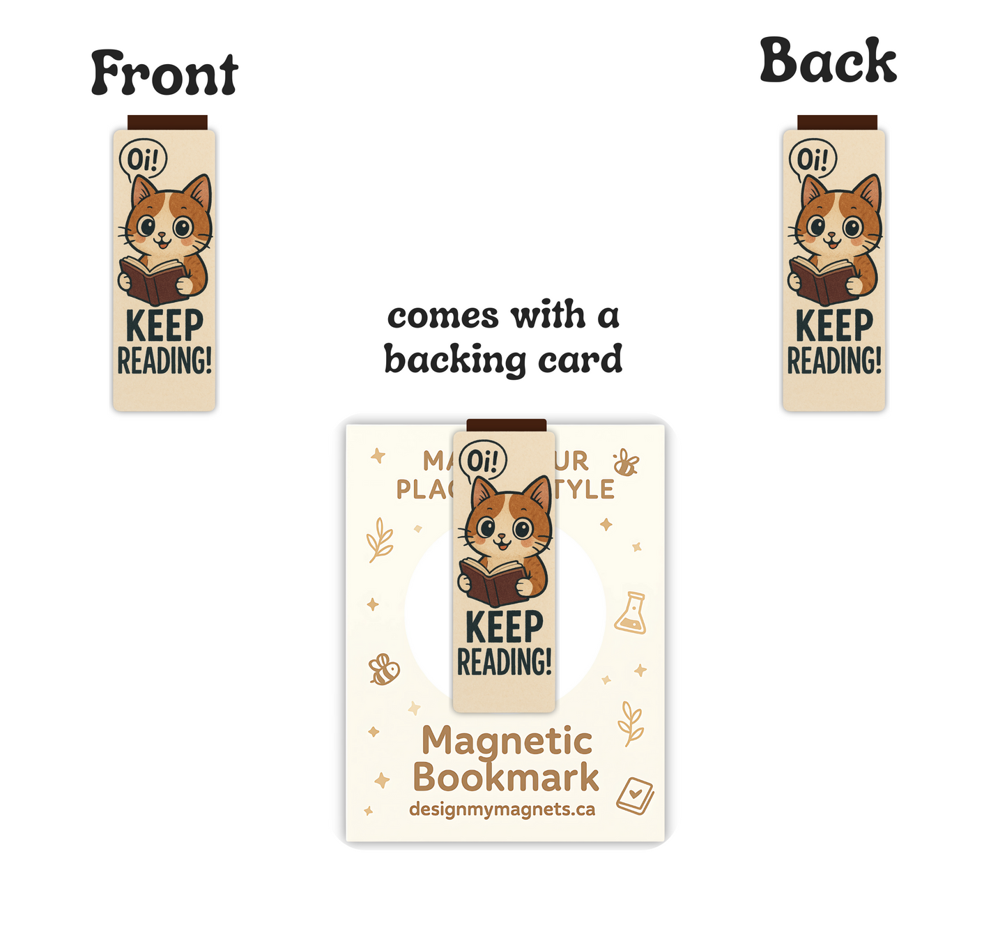 Cat Magnetic Bookmark – “Keep Reading” | Cute Gift for Book Lovers & Cat Fans