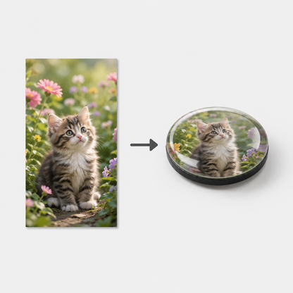 Custom Glass Photo Magnets | Glass Cabochon Fridge Magnets