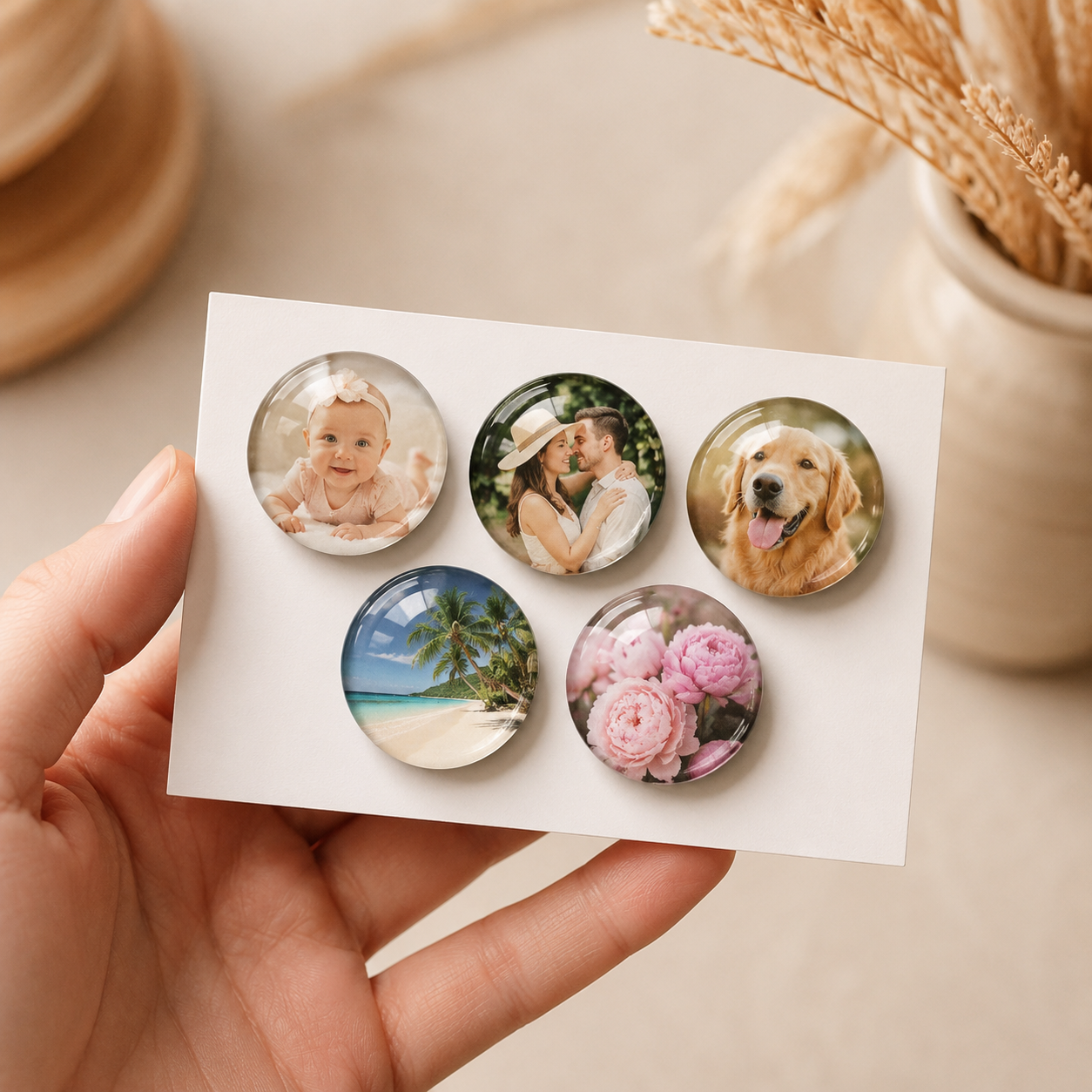 Custom Glass Photo Magnets | Glass Cabochon Fridge Magnets