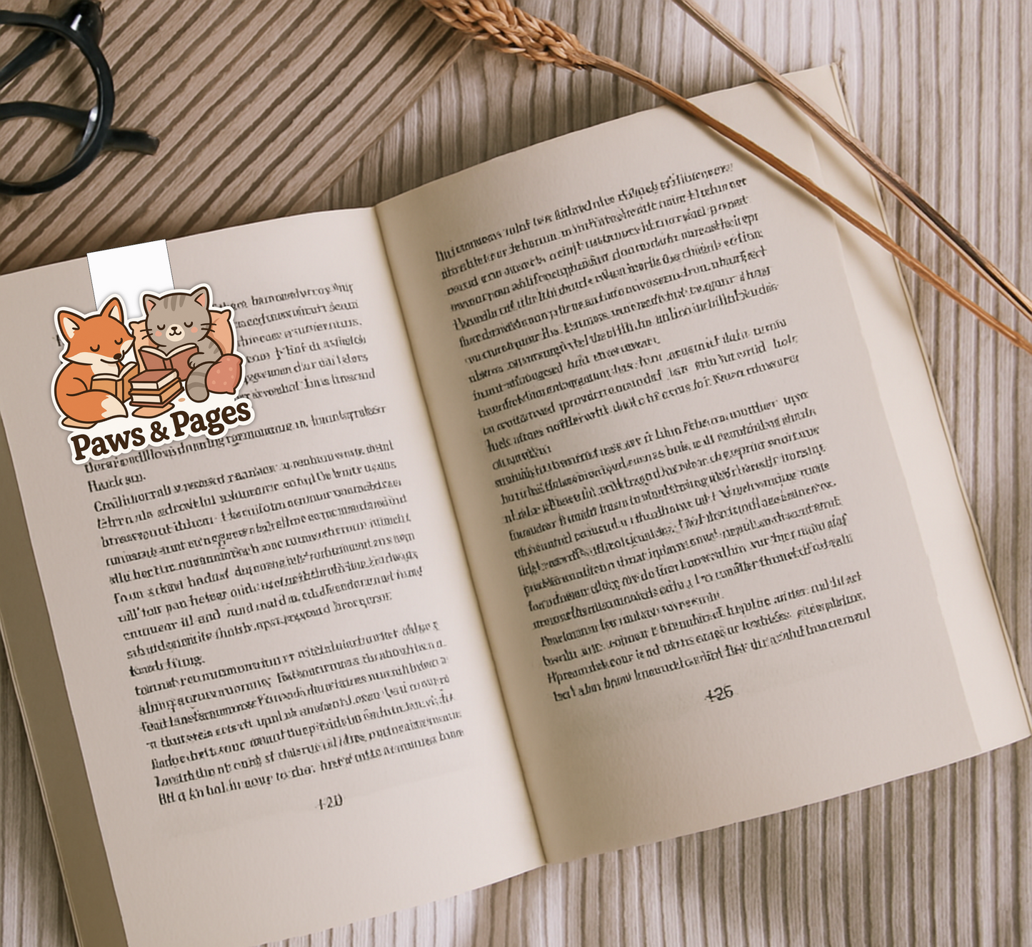 Cute Cat & Fox Magnetic Bookmark – “Paws & Pages” | Gift for Readers & Pet Lovers