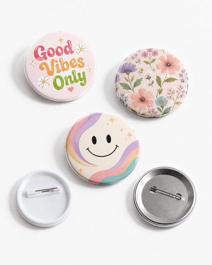 Custom 58mm Pin Badges - Wear What You Love