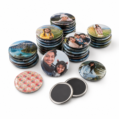 Bulk Custom Round Photo Magnets | Personalized Round Fridge Magnets | 58 mm